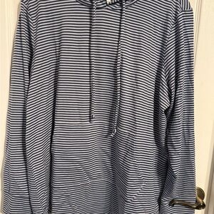 Workshop Republic Clothing Navy and White Striped Womens Sweater